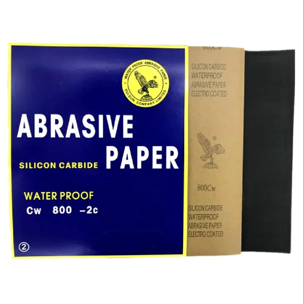 Lixa de água de carboneto de silício para carro, molhado e seco, dupla utilização, moagem e polimento de madeira, 280 #-400 #, água, 100 pcs