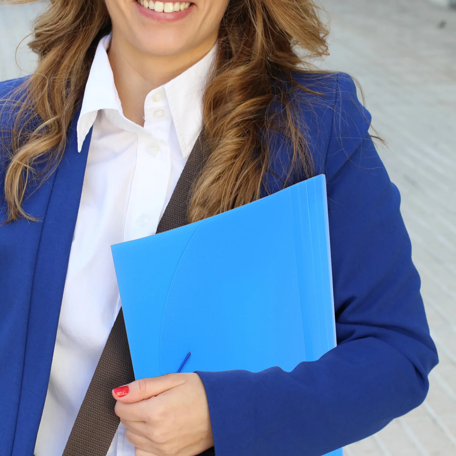 

1Pcs PP File Folder Blue A4 Size Document Storage Bag Portable Lightweight Office Supplies School Organizer for Tax Files Name