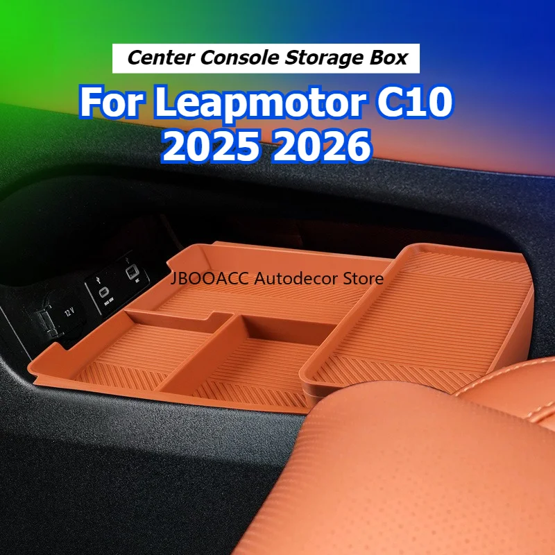 

Для Leapmotor C10 2025 2026, ящик для хранения центральной консоли, подлокотник, нижний ящик для хранения, силиконовый противоскользящий органайзер, автомобильные аксессуары
