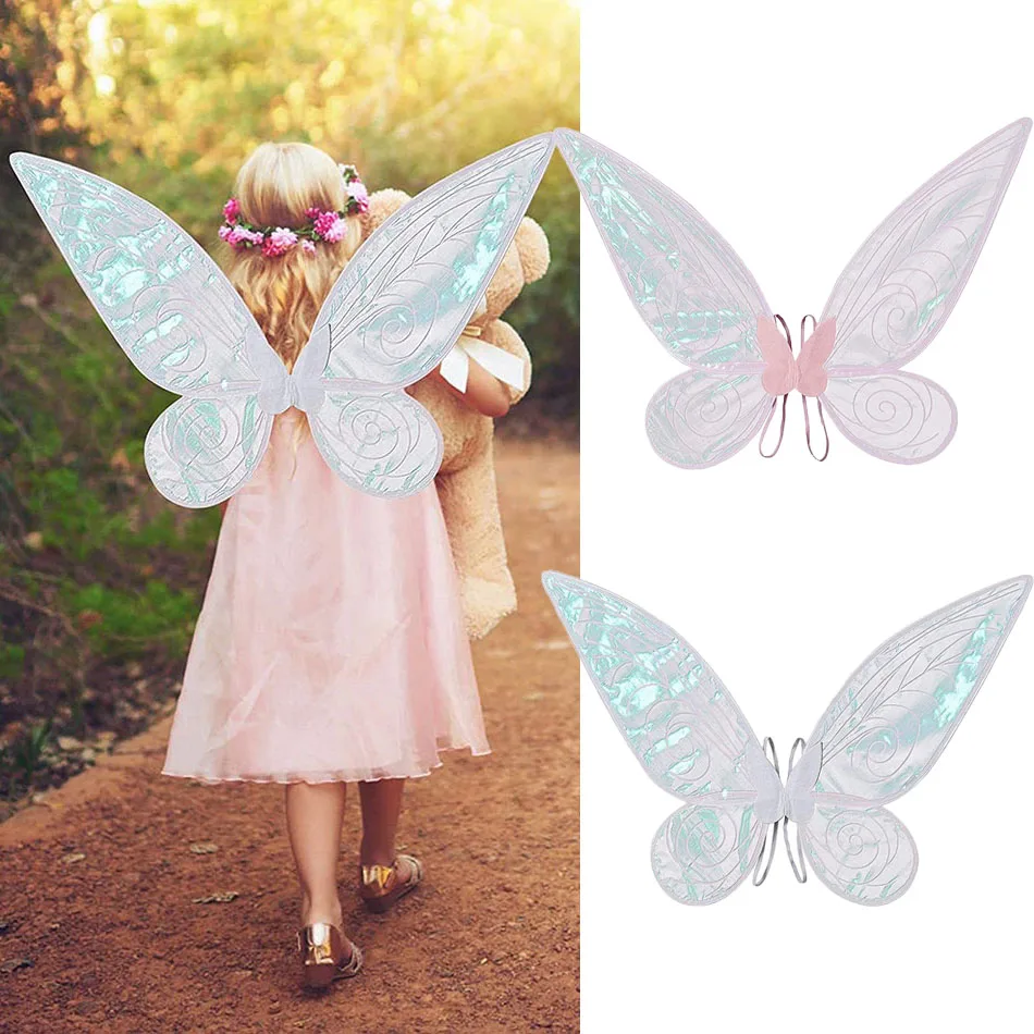 New Angel Wings For Girl Colorful Butterfly Cosplay Costume Party Props Children Fairy Wings Birthday Gifts Princess Accessories