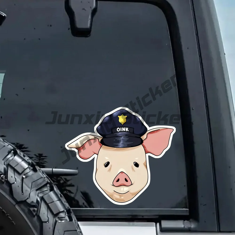 

Pig Police Officer Vinyl Decal Stickers - Self-Adhesive Humorous Cop Pig Design for Cars, Trucks, Laptops, Windows