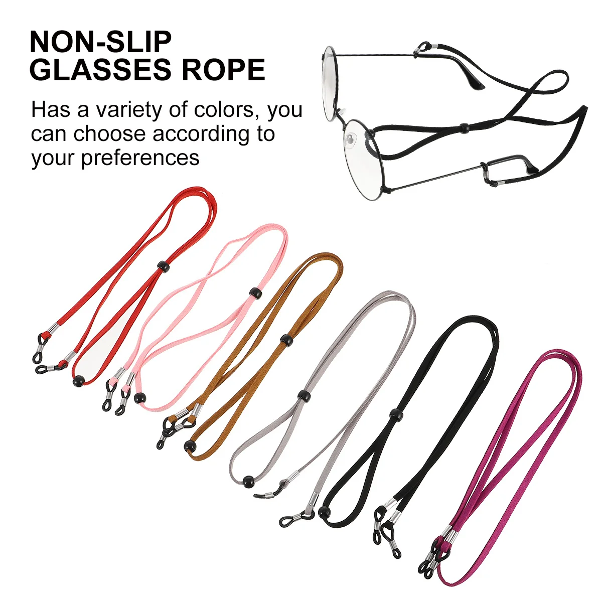6pcs Anti-Skid Glasses Rope High-Quality Fabric Adjustable Lanyard For Sports Eyewear Durable Hand-Woven Design Multiple Colors