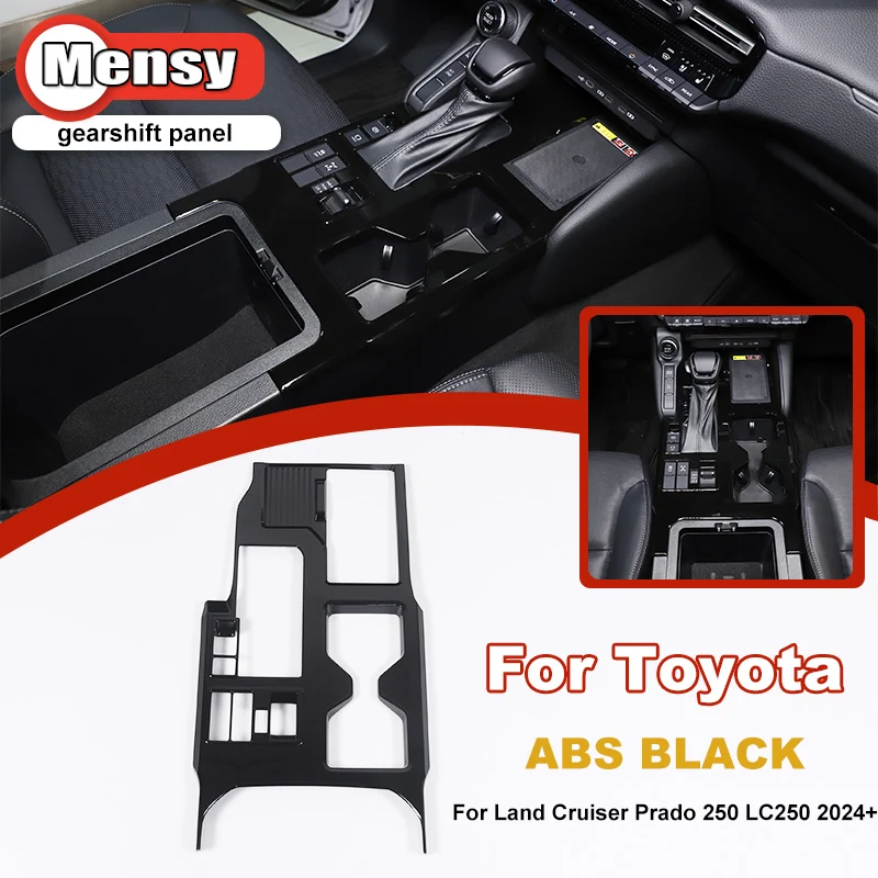 For Toyota Land Cruiser Prado 250 LC250 2024+ ABS Black Car gearshift Panel Sticker Car trim Interior Accessories