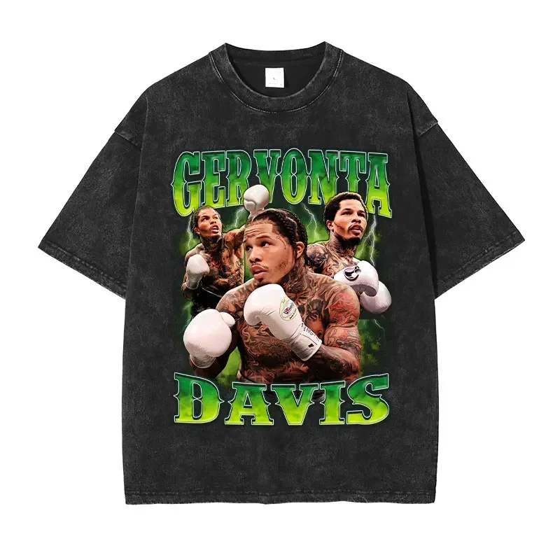 Tank Gervonta Davis T-shirts Vintage Washed Ali Jr T Shirt Oversized Short Sleeve Boxing Champion Tshirt Tops Tees Men  2024