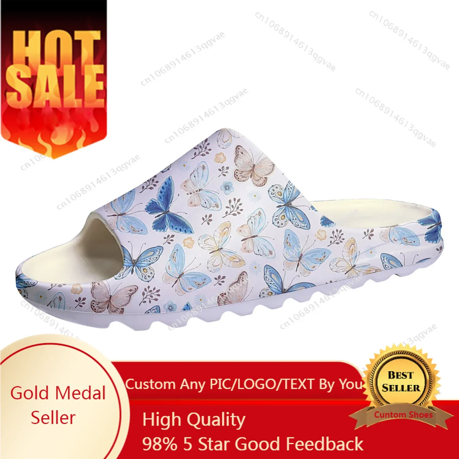 

Butterfly Prints Soft Sole Sllipers Home Clogs Customized Water Shoes Mens Womens Teenager Stepping on Shit Bathroom Sandals