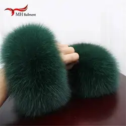 High Quality Fox fur Cuffs Hot Sale Wrist Warmer Genuine Fox Fur Cuff Arm Warmer Lady Bracelet Real Fur Wristband Glove X#1