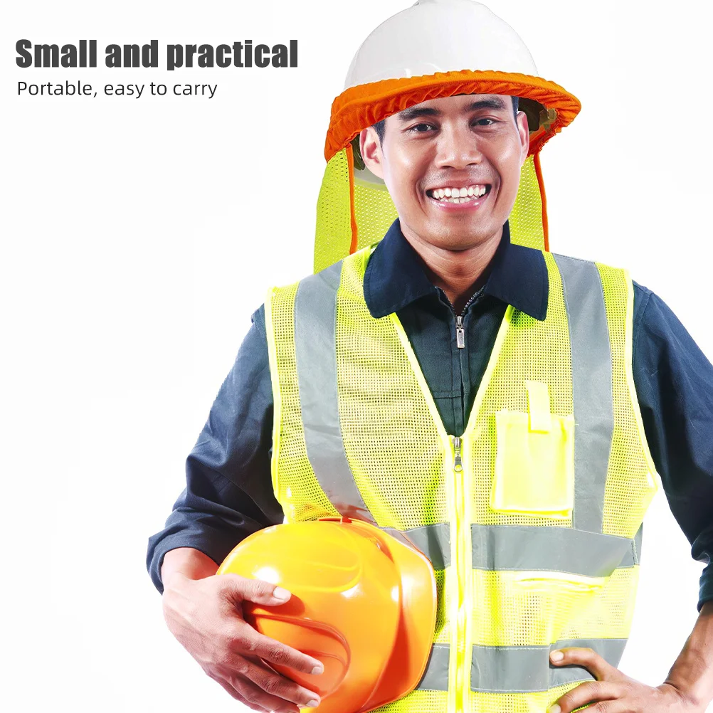 

2pcs Hard Hat Sun Shade Cover Uv Protection Neck Shield Reflective Stripe Outdoor Workers Hiking Fishing Safety Helmets Foldable