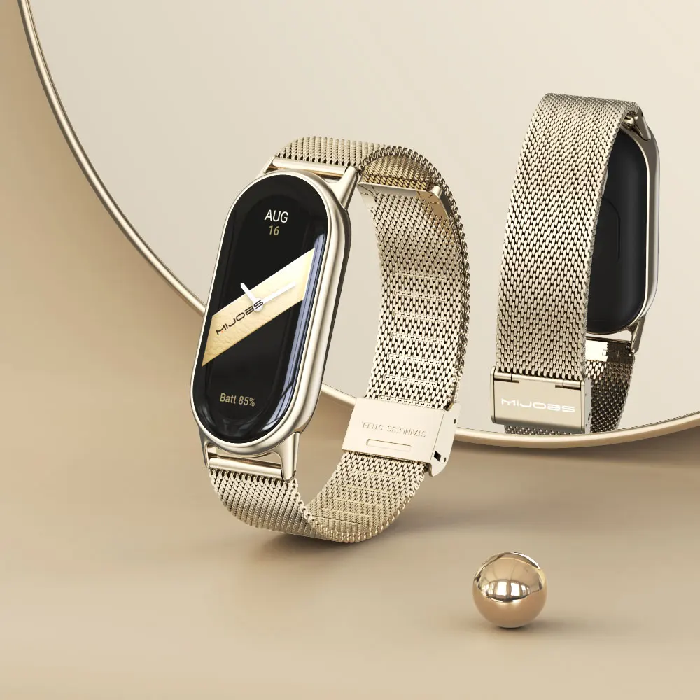 Ремешок Mi Band 10 для Mi Band 10 9 8 браслет для Mi Band 9 браслет из нержавеющей стали ремешок для часов Mi Band 8 металлические ремешки