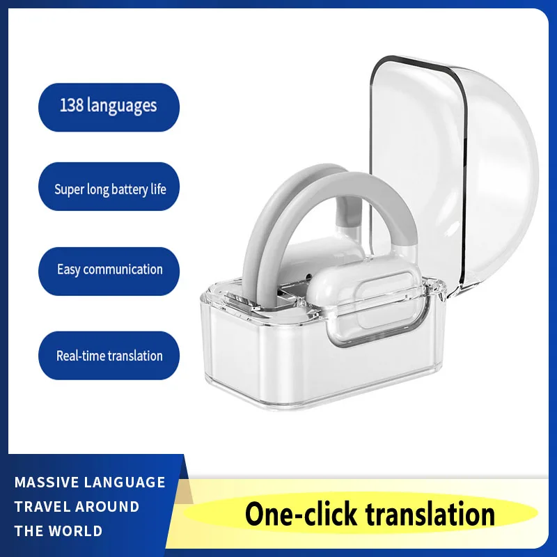 

Smart translation earphones for studying abroad, business simultaneous interpretation translator, ear-hook translation earplugs