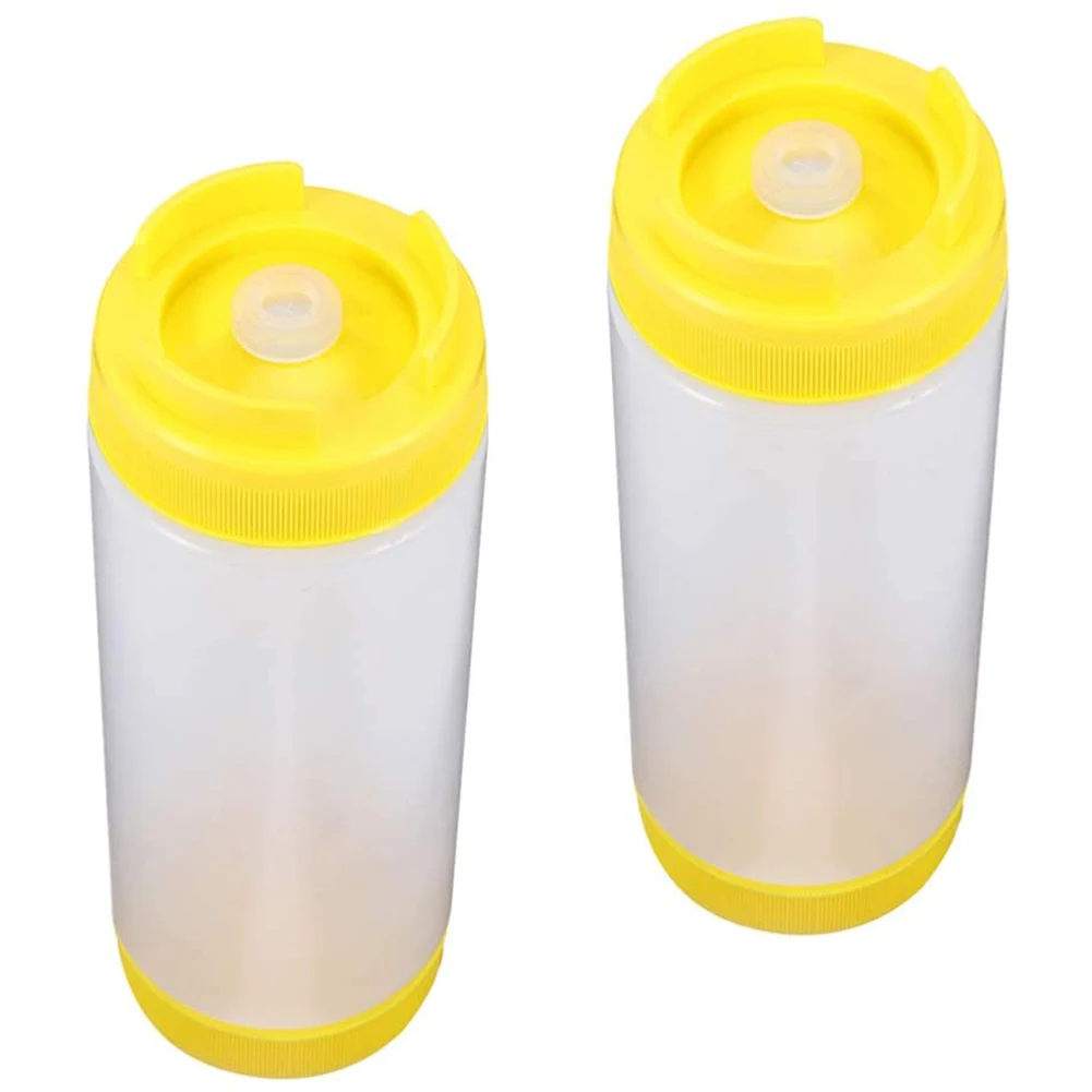 2 Plastic Squeeze Bottles Double-Headed Transparent Barbecue Sauce Bottle for Ketchup Seasoning Barbecue Sauce Seasoning