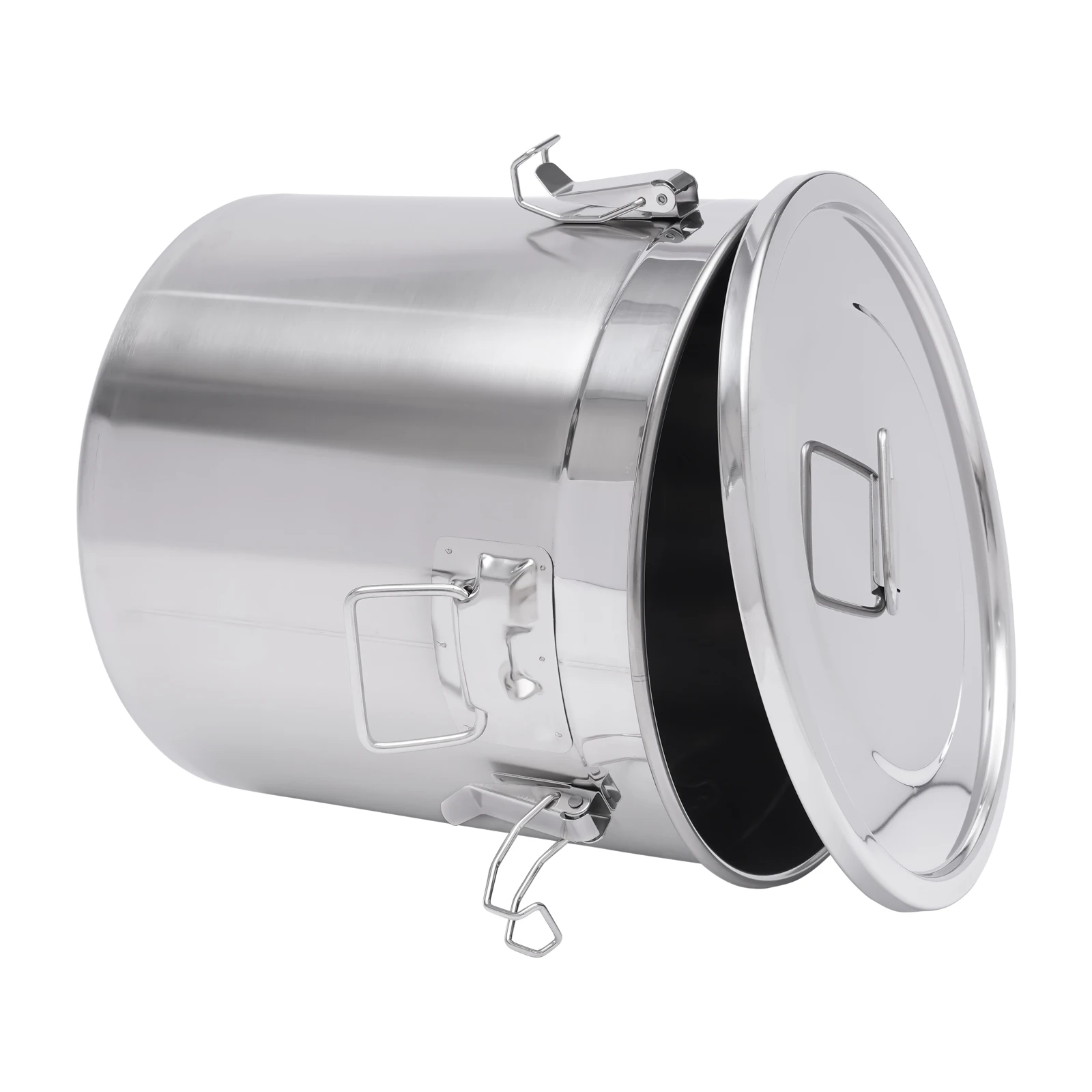 

Stainless Steel Airtight Container,Metal Food Storage Container with Lid and Locking Clamp,Large Flour Canister Air Tight