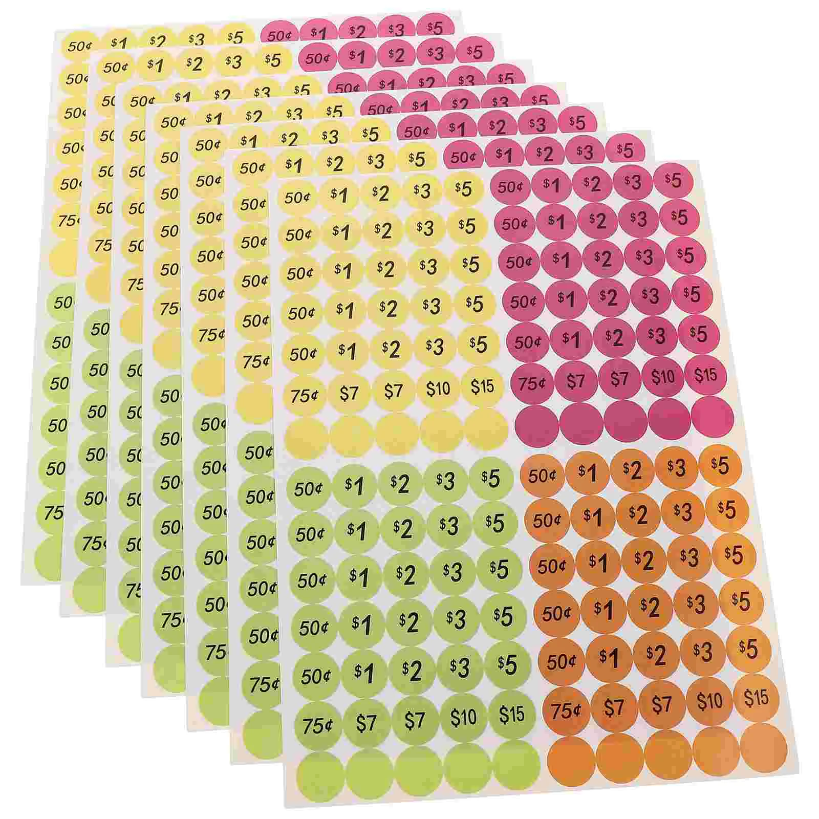 Yard Sale Price Stickers Pricing Small Business Retail Stores Garage Goods for Tag Colored Circle