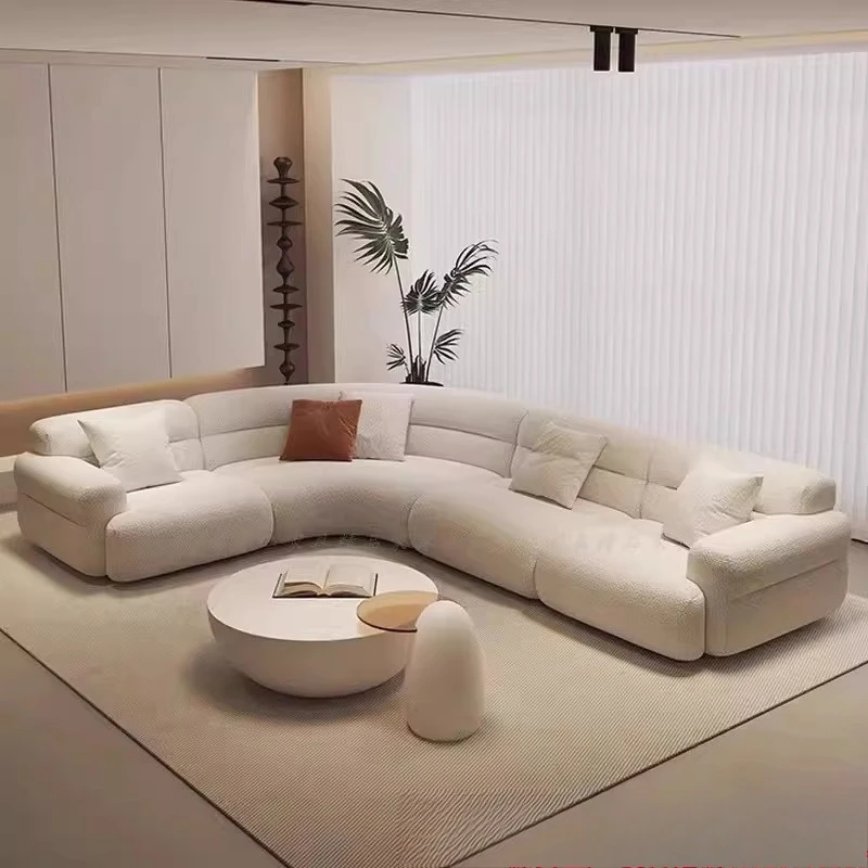 

orner large arc fabric combination sofa modern beauty salon large and small apartment villa living room combination