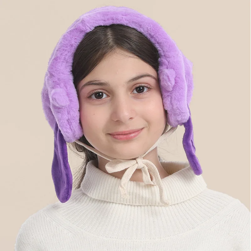 겨울용 미니소 악마 귀마개, 심플하고 다용도로 활용 가능한 겨울용 플러시 귀마개, 방풍 및 보온 기능을 갖춘 야외용 동파 방지 귀마개