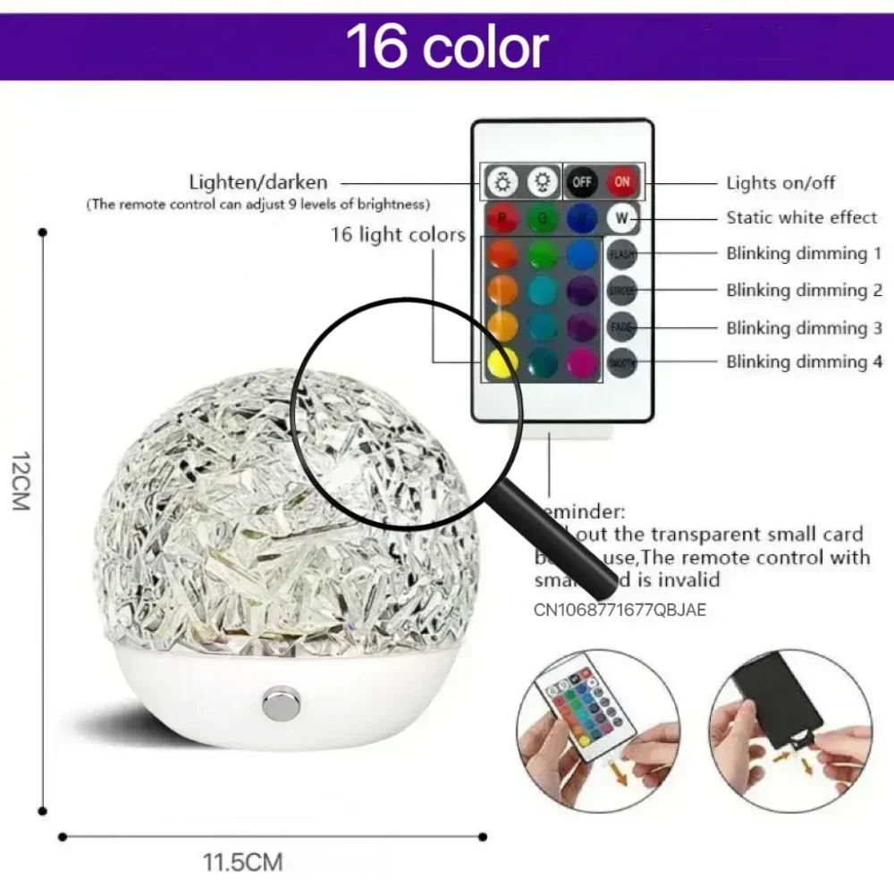 3D Water Ripple Projector Night Light Crystal Lamp for Aquarium Dawn Sunset Led Rgb Star Ocean Wave Dynamic Room Atmosphere 2023