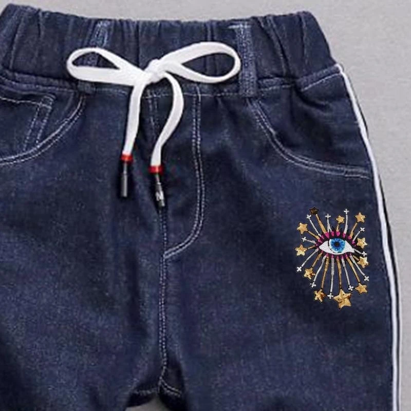 

R1WE мультфильм большие звезды глаз пришить/утюжить аппликации блестящие пайетки DIY патч для вышивки