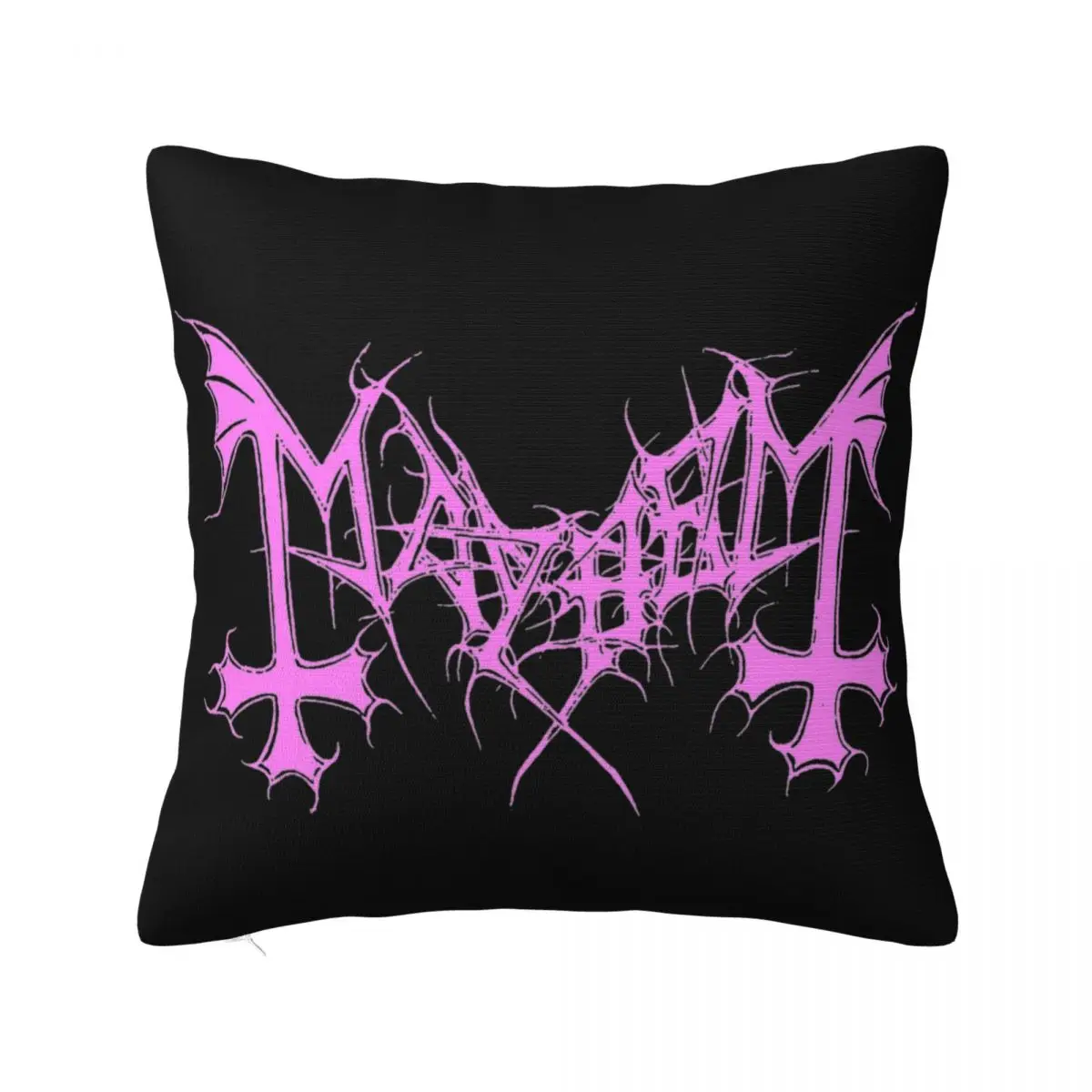 Mayhem Band Logo Pillowcase Printed Polyester Cushion Cover Decoration Throw Pillow Case Cover Home Zipper 40*40cm