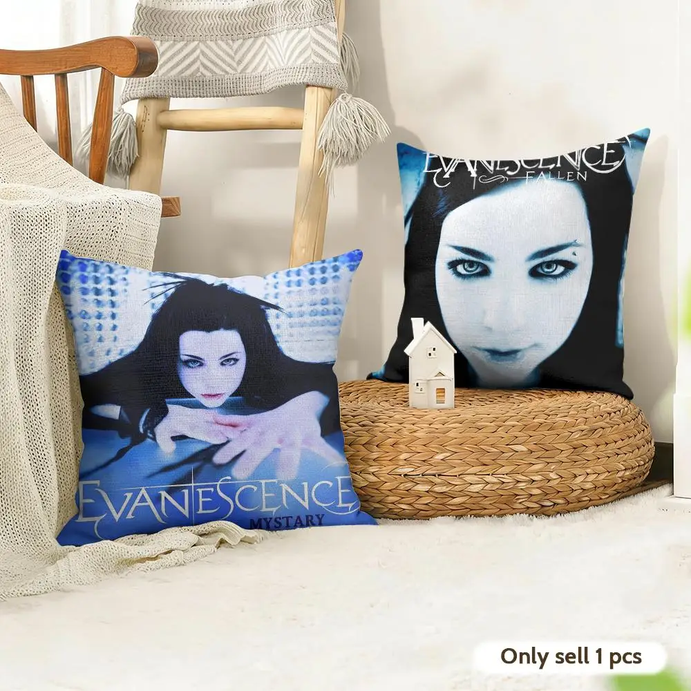 Rock Band E-Evanescence Cushion Cover Organic Linen Square Pillow Case Durable Non-Allergenic And Kind To Skin