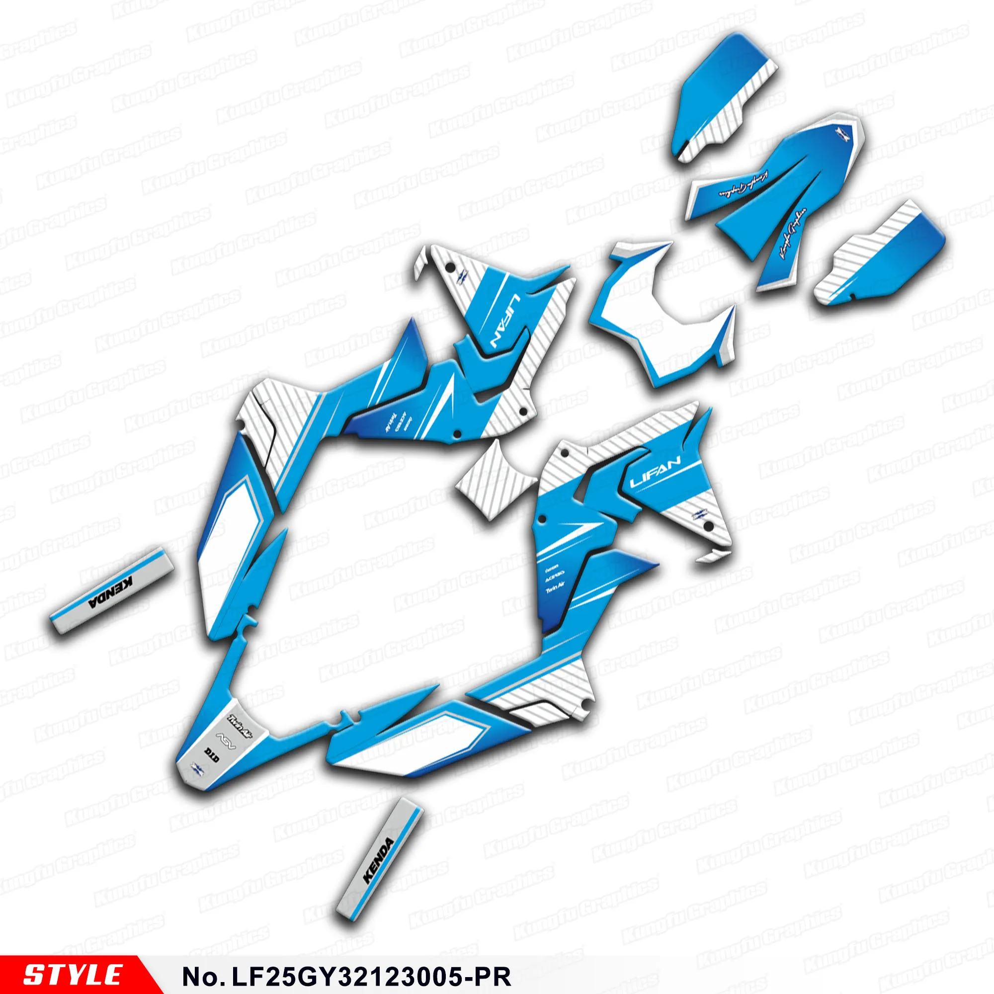 

JY RACING Custom Graphics Sheet Stickers Complete for LIFAN LF250GY-3 2021 2022 2023 KPX 250 KPX250 LGC-Fi, LF25GY32123005-PR