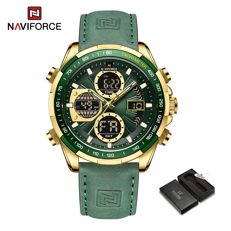Neue NAVIFORCE Uhren für Männer Leder Herren Militär Sport Wasserdichte Uhr Quarz Armbanduhr Chronograph Männliche Uhr