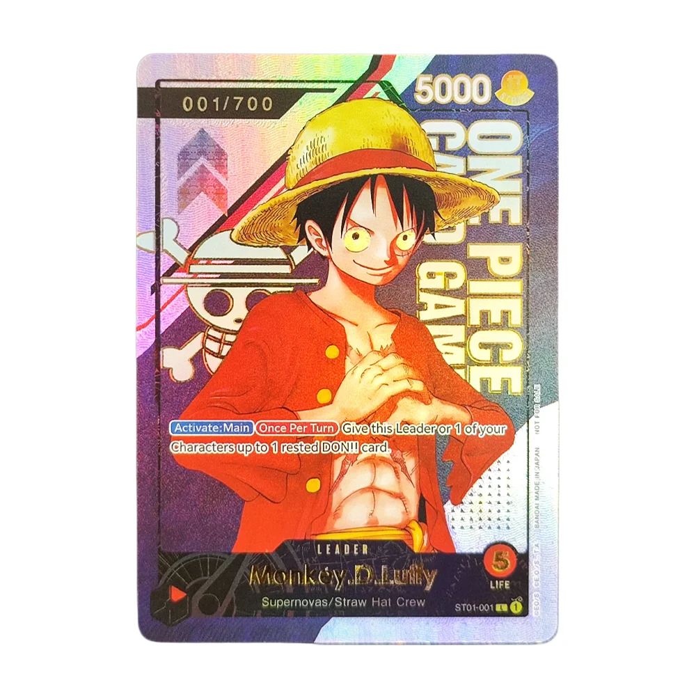 Proxy One Piece Game ST01-001 Monkey.D.Luffy Serial Number Prize Promotion Card TOP PRIZE English Collection Anime Card