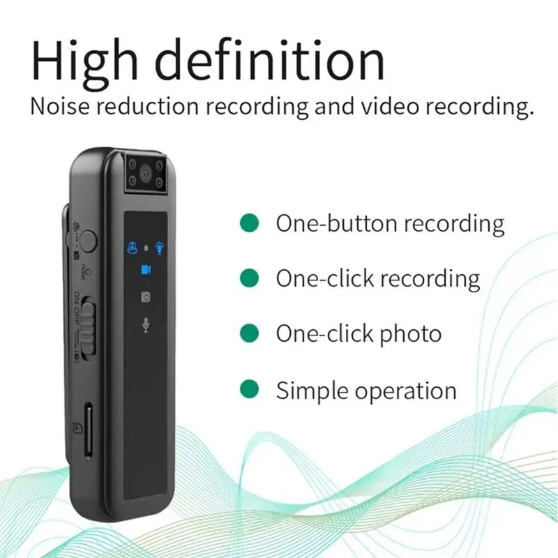 HD 1080P Night Vision Mini DV Camera Invisible Sports Outdoor Human Camera Small Law Enforcement Recorder Monitoring with Mic