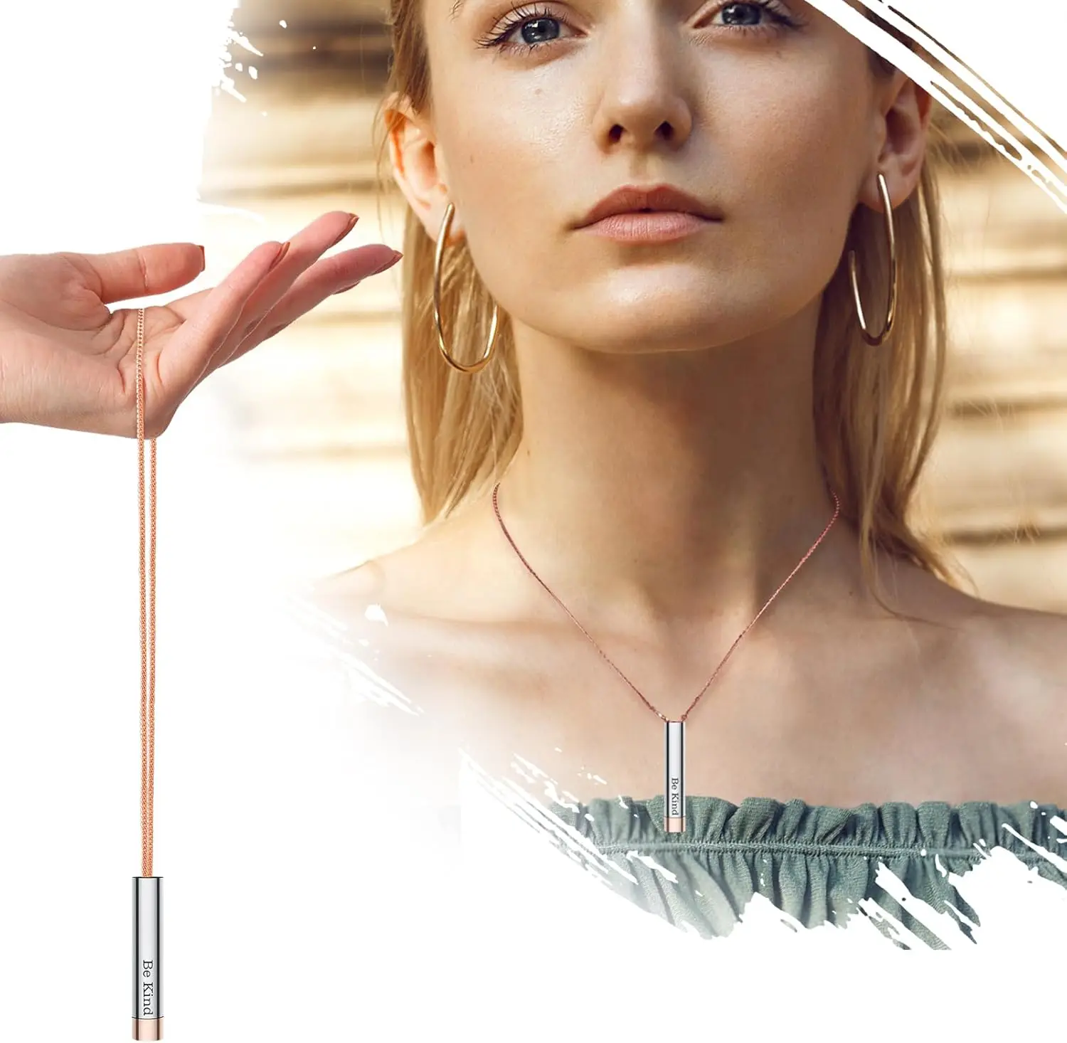 قلادة Be Kind of A B للنساء مجوهرات رسالة مخفية ملهمة من الفولاذ المقاوم للصدأ قلادة الصداقة التحفيزية #2