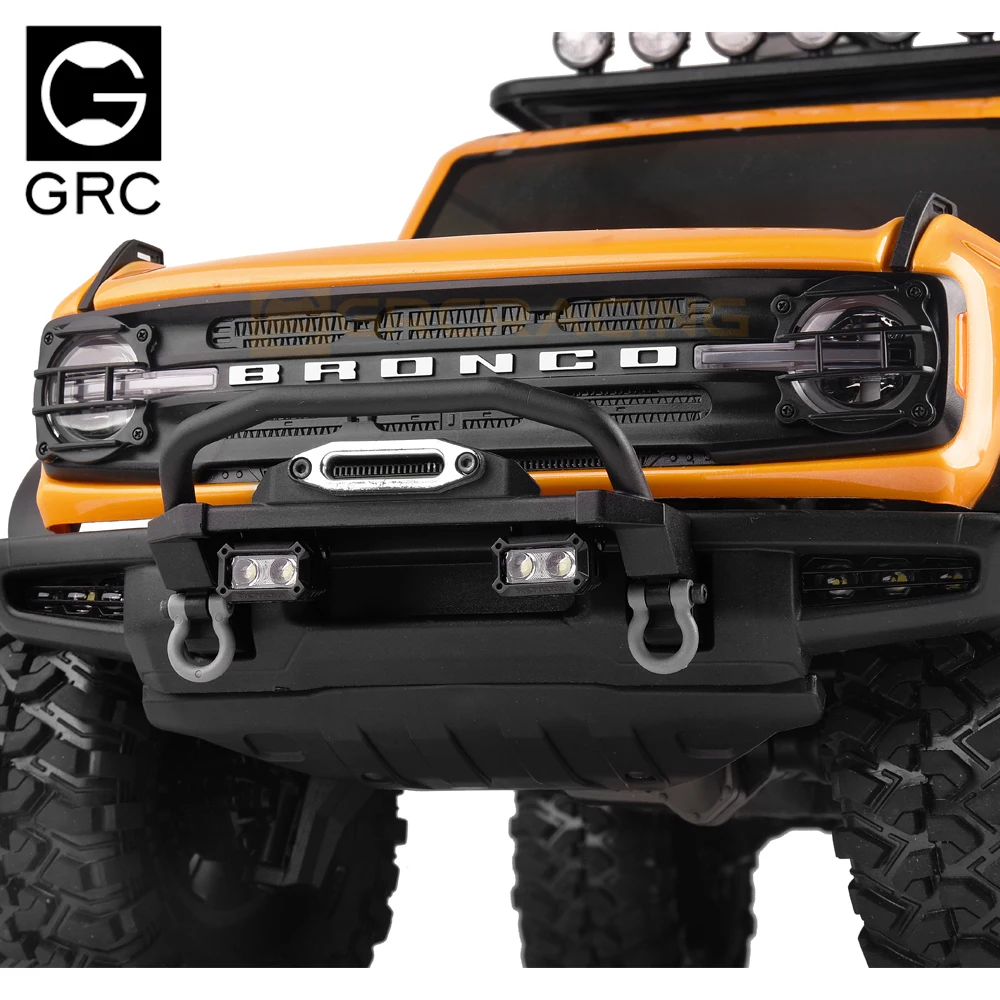 Grc 18mm Rectangular Spotlight Retro Simulation Off-road Searchlight Headlight Bumper Dome Light G157q For 1/10 Rc Crawler Car