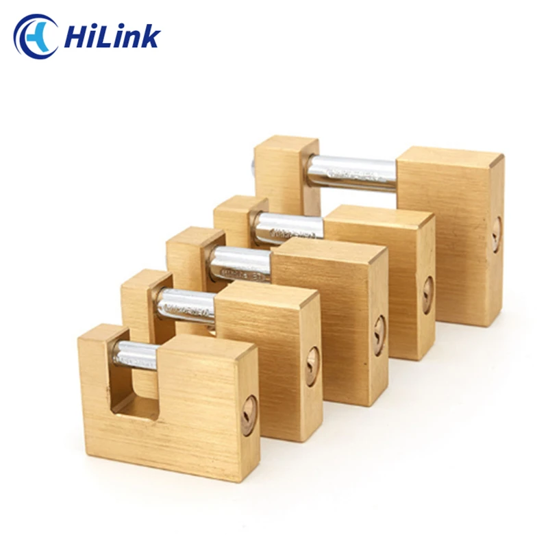 50-90mm Square Door Lock Top Security Heavy Duty Rectangle Type Candado Brass Rectangular Copper Padlock