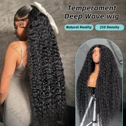 40 Inch Water Curly 13x6 HD Transparent Lace Frontal Human Hair Wigs 250% Brazilian Loose Deep Wave 5x5 Wig For Women