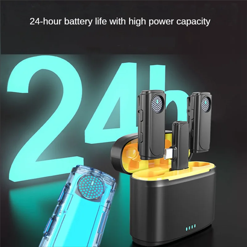 Mikrofon bezprzewodowy B68A, mini, przenośny, krawatowy, dwukanałowy do nagrywania audio i wideo, do transmisji audio na żywo.