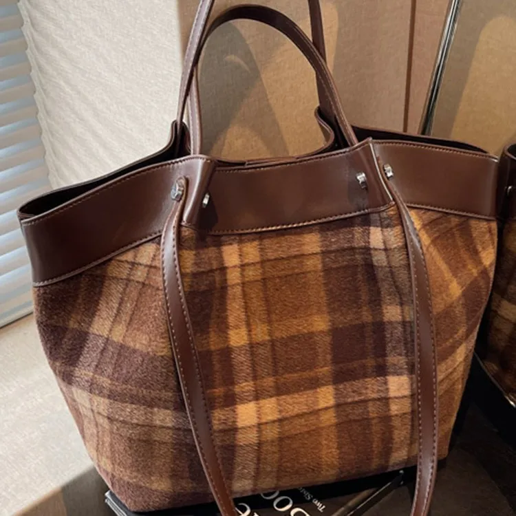 

Осенняя большая сумка для ленивой девушки, повседневная женская сумка через плечо, непринужденная сумка через плечо, минималистичная сумка «день-ночь», текстурированная сумка-слинг