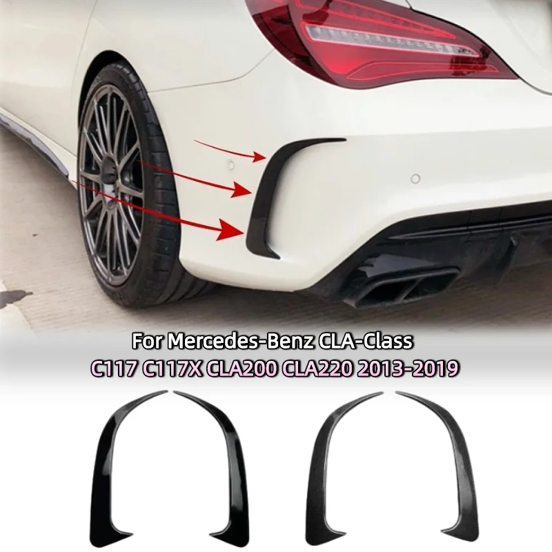 Car Rear Bumper Side Air Vent Trims For Mercedes-Benz CLA-Class C117 C117X CLA200 CLA220 2013-2019 Boot Spoiler Splitter Cover