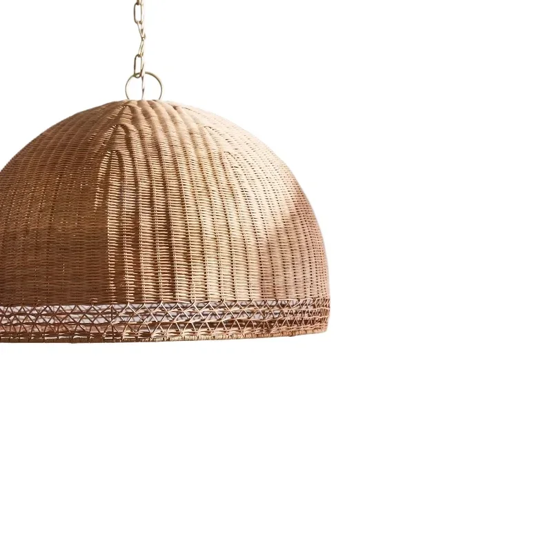 

Retro bamboo chandelier, French solid wood restaurant chandelier, Japanese style, dining table lamp, light luxury fabric