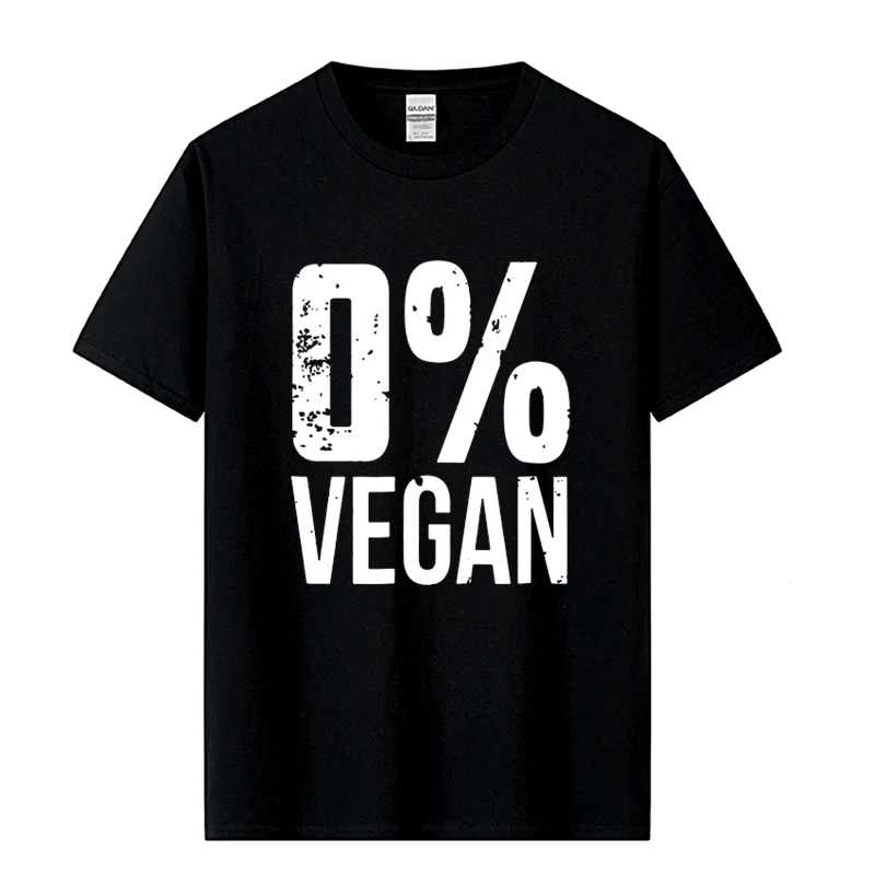 Zero Percent Vegan Funny BBQ Carnivore Meat Eater T-Shirt Top T-shirts for Men Printing Tops Shirts Oversized Cosie Cotton