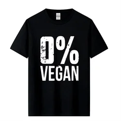 Sıfır yüzde Vegan komik barbekü etobur et yiyen T-Shirt erkekler için üst T-Shirt baskı gömlek boy Cosie pamuk Tops