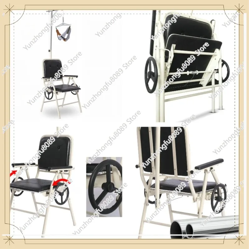 Adjustable Folding Traction Chair Cervical Vertebra Stretching Device For Rehabilitation Correction Pain Relief Therapy
