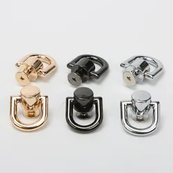 4Pcs Metal Leather Bag Rotating Head Belt Ring Bag Clothes Screw Install Tools Buckle Ring Removable Hardware Sewing Accessories