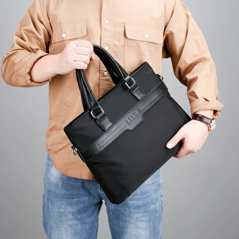 Wear-resistant waterproof Oxford cloth men's briefcase large capacity shoulder crossbody bag business documents computer bag