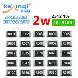 Lot de 5 résistances SMD 2512, 1% 2W, 0R Ohm 0.1R ~ 910R