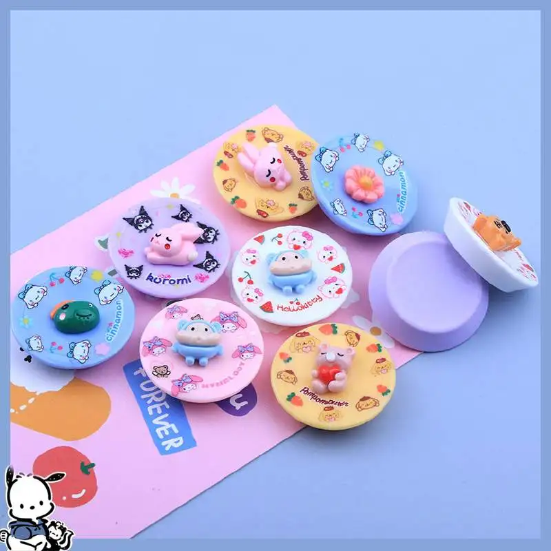 

10Pcs Kawali Sanrios Melody Resin Accessories Kuromi Cinnamoroll New Resin DIY Keychain Pendant Hairpin Accessories Material