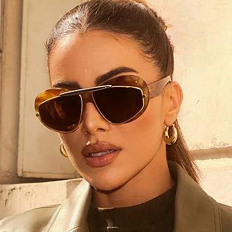 Y2K Big Frame Cat Eye Sunglasses Women For Men Luxury Brand Designer Vintage Sun Glasses Popular Punk Trendy Sexy Ladies Shades