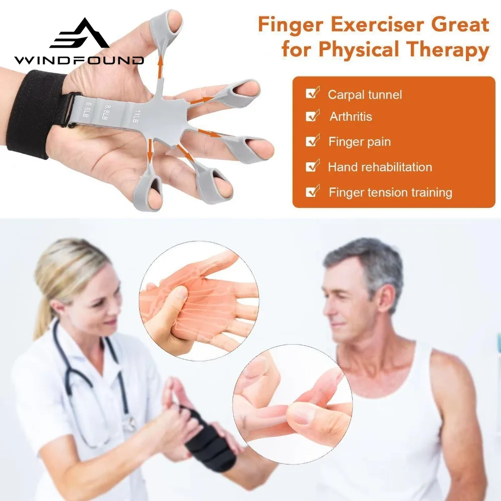 Open-design Finger Resistance Trainer Wrist Exerciser Grip Strength Trainer Essential for Finger Dexterity Training