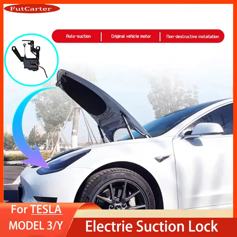 Front Spare Box Electric Lock Soft-closing for Tesla Model 3 Y X S 2017-2024 Highland Adsorption Easy Installation