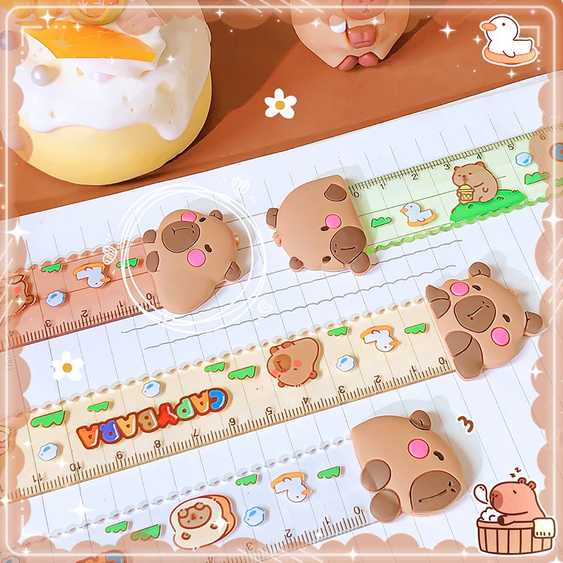 kawaii Aesthetic stationery items school acsesories back to school supply drawing cute capybara Ruler creative cute things