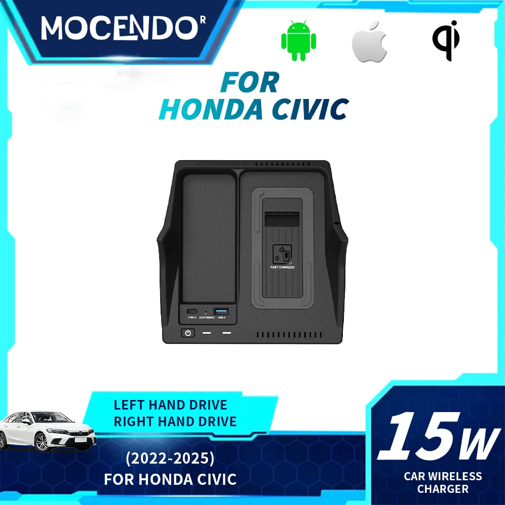 

Fast Wireless Charging Pad for Honda Civic 2022-2023, Charger Socket, Phone Mount, Mobile Holder, Car Accessories