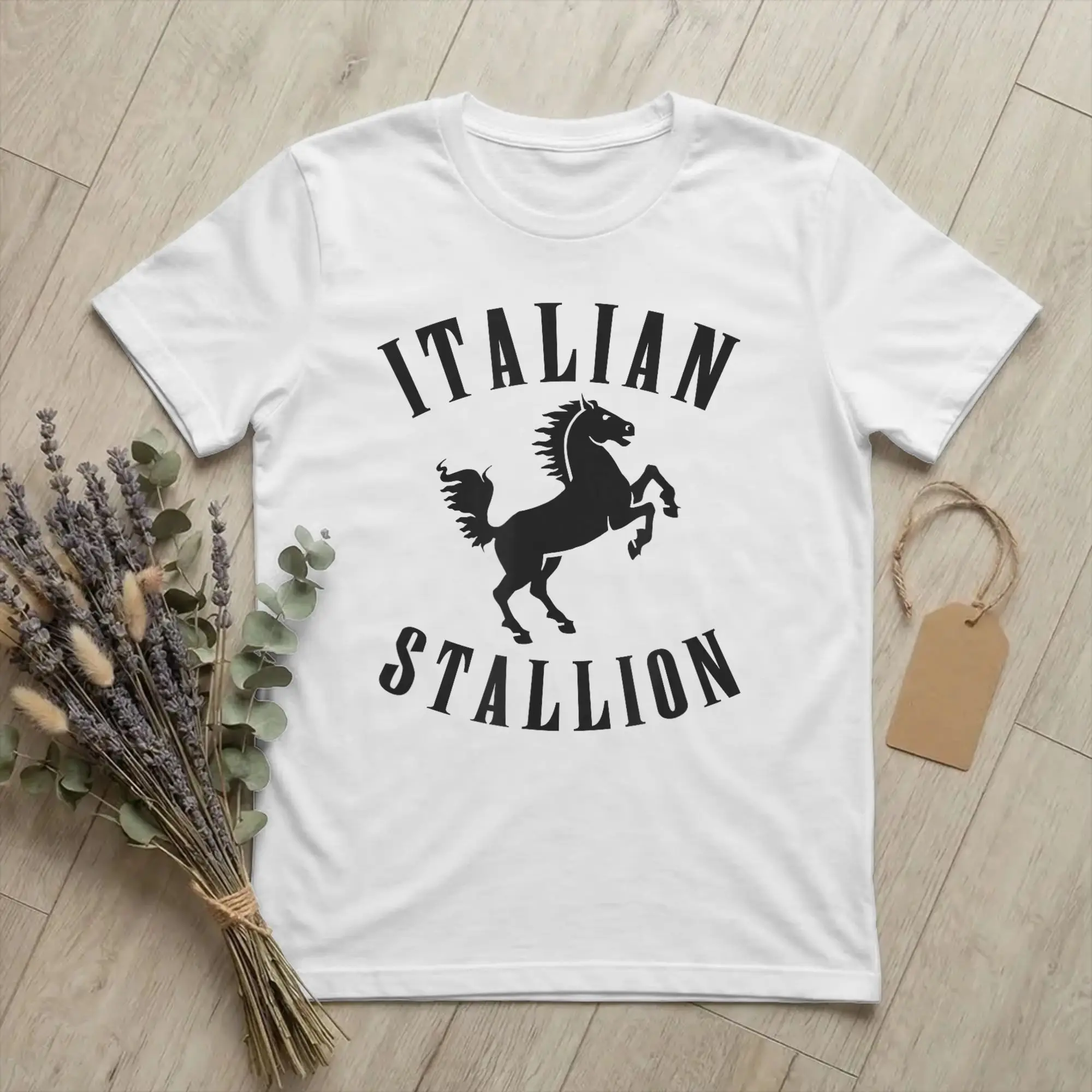 Rockys Italian Stallion Horse T-Shirt Men Boxing Movie Crazy 100% Cotton Tees Crew Neck Short Sleeve T Shirt Plus Size Clothes