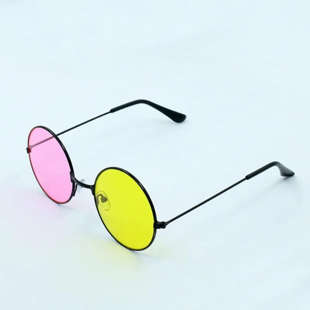 Spamton Deltarune Cosplay Glasses, Anime Boss Plush Yellow Pink Mixed Color Round Frame Sunglasses Cos Prop Halloween image 6