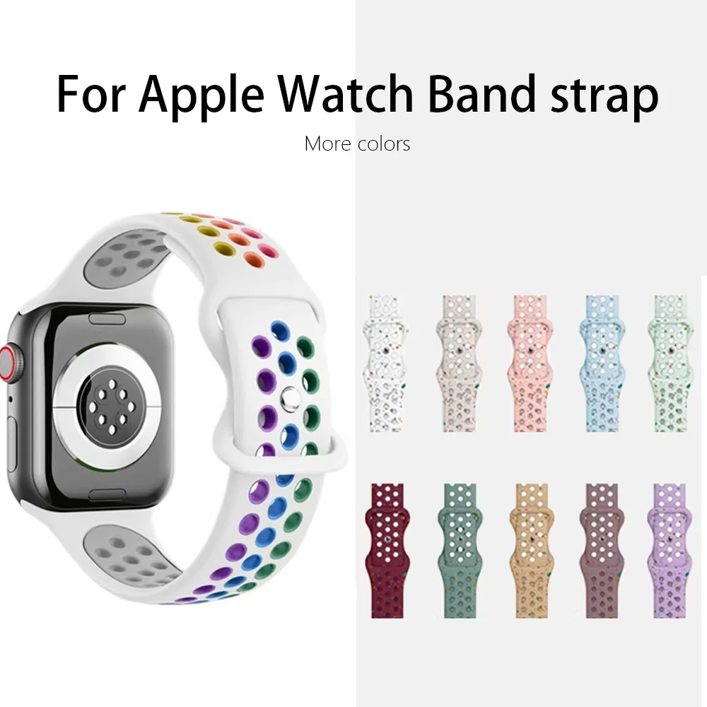 Pride Sport Silicone Strap For Apple Watch Bands 44mm 45mm Ultra 2 49mm 40mm 41 42mm 45 44mm Bracelet Series 10 7 9 8 SE 5 Band