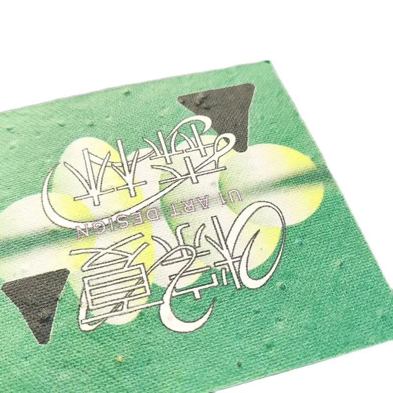 Environmental Friendly Handmade Seed Paper Card with Custom Printing Biodegradable Sprouting Paper Hangtag Holiday Greeting Card